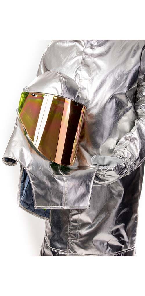 METAL-SAFE® ALPAN K Aluminised hood with gold on green Visor and FR Thermal liner