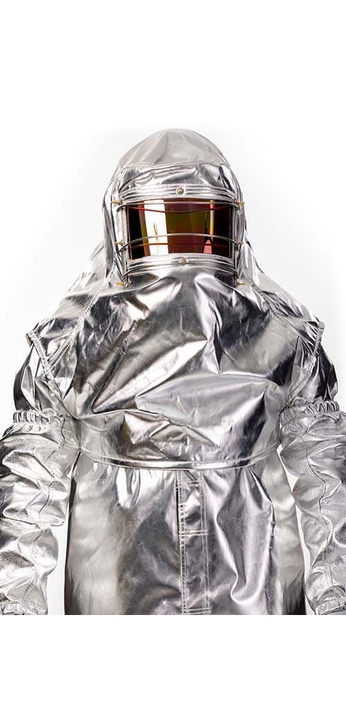 METAL-SAFE® ALPAN K Aluminised FR thermal lined Hood with gold on green Visor.
