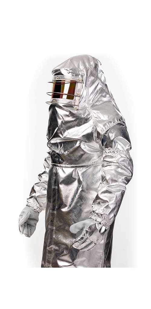 METAL-SAFE® ALPAN K Aluminised FR thermal lined Hood with gold on green Visor.
