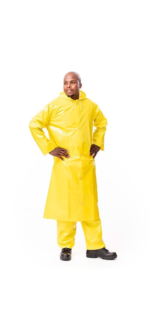 AQUA-TECH® PVC coated 125cm jacket with button front and hood