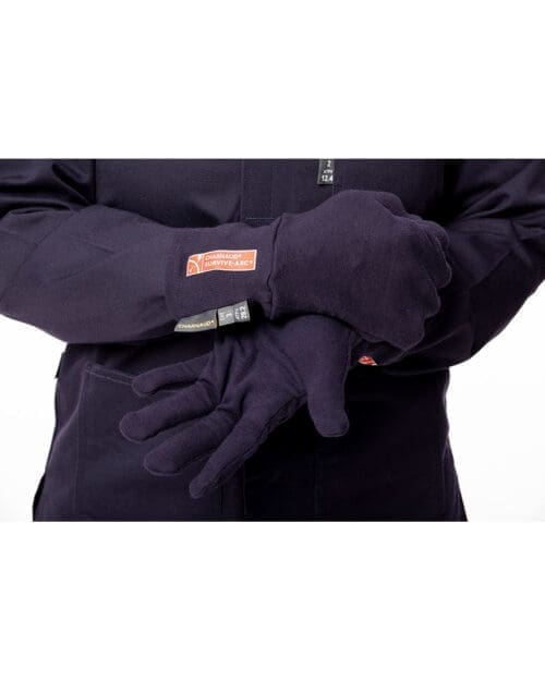SURVIVE-ARC® 28.2 cal CAT 2 Double layer Interlock knitted gloves navy