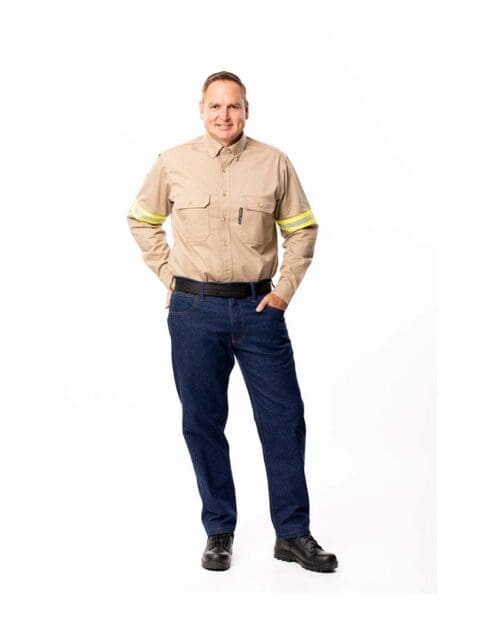 khaki safety shirt