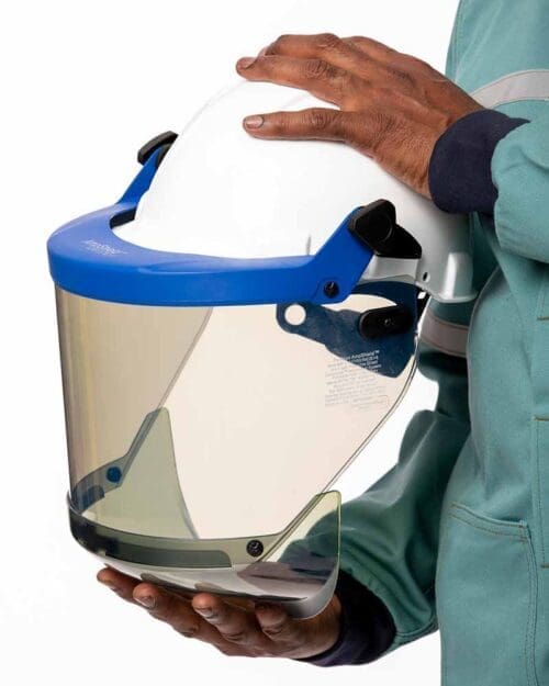 SURVIVE-ARC® Shield Kit 25 cal CAT 2 grey visor, chin guard and blue cap bracket