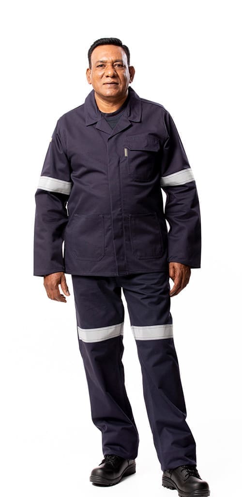 FIRE-SAFE® Two piece Conti Jacket and Trousers with 50mm FR Silver Tape