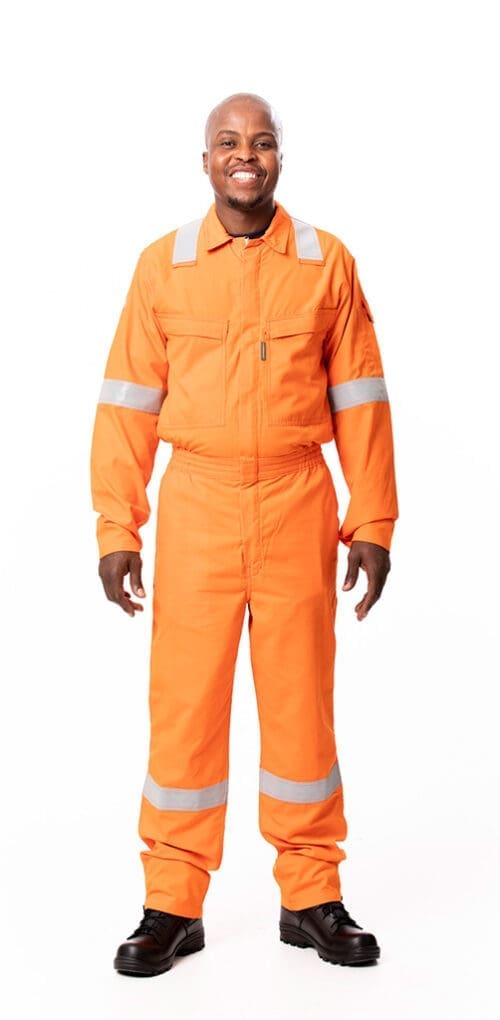 FIRE-SAFE® 305g/m2 One piece Orange coverall with FR Silver tape
